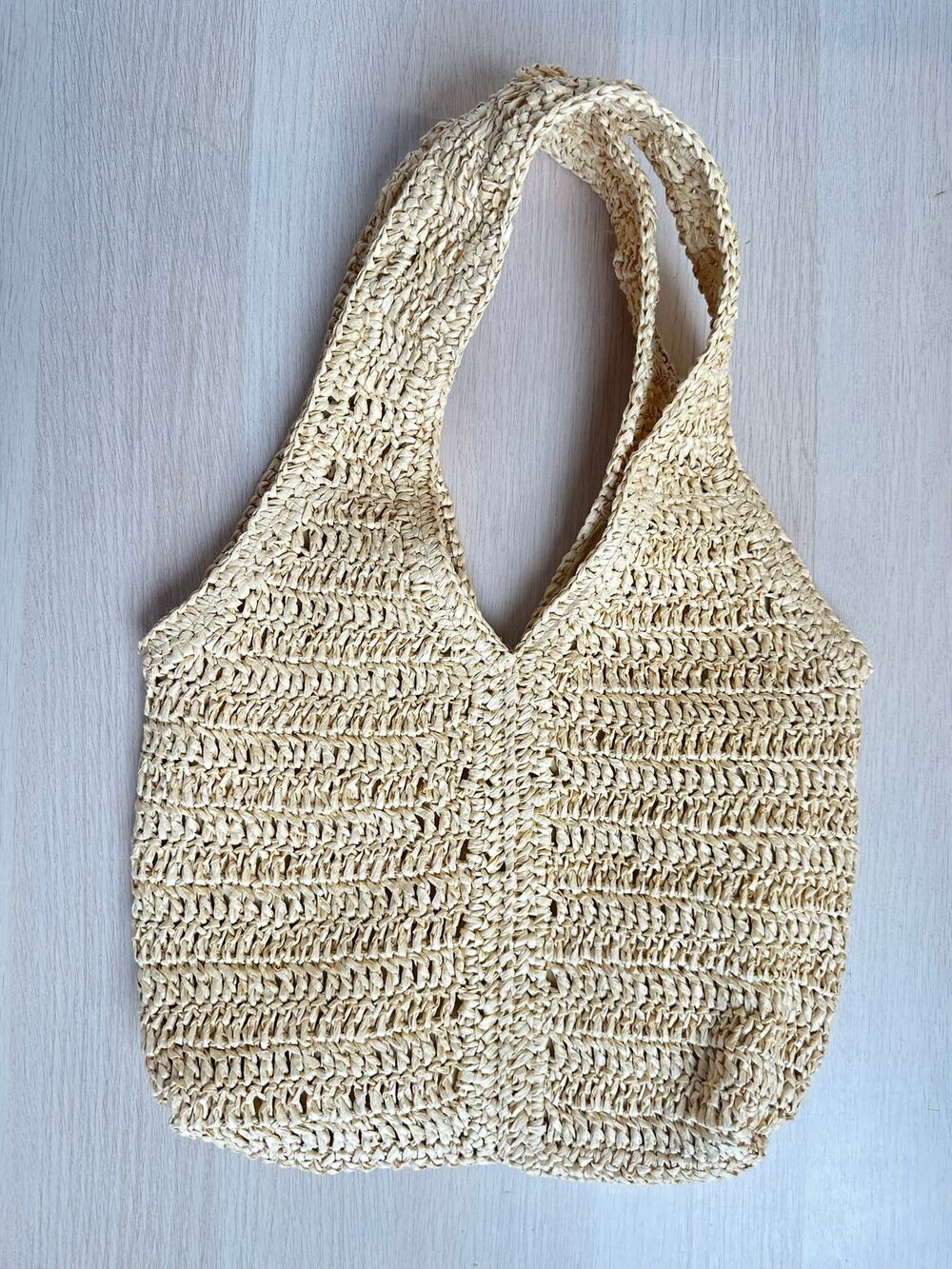 525 America Woven Straw Beige Tote Bag - New
